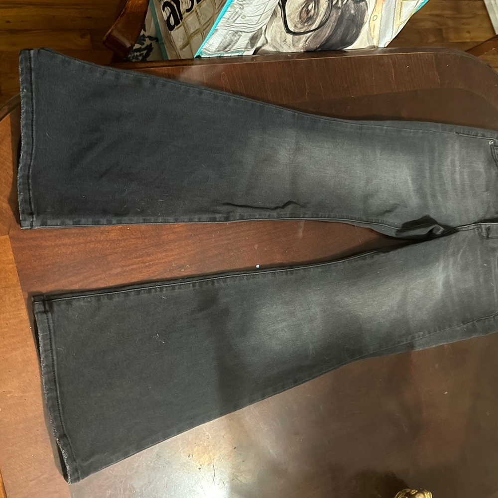 Black wash flare button down jeans from Gianni Bini